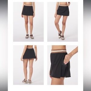 Glyder Black and Tan Women's Tennis Skirt activewear